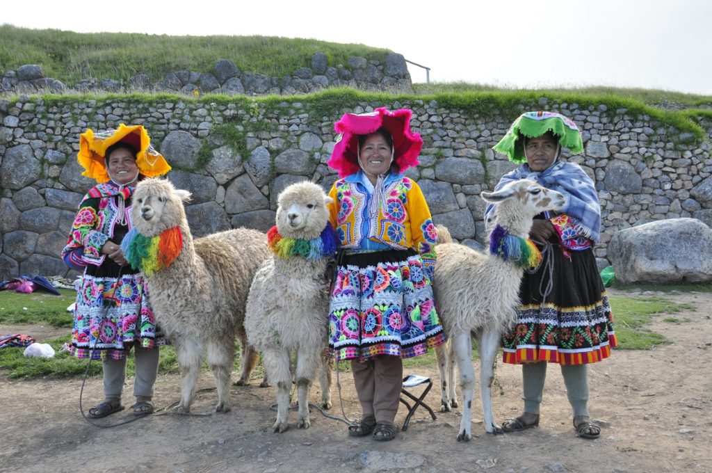 Locals with their llamas